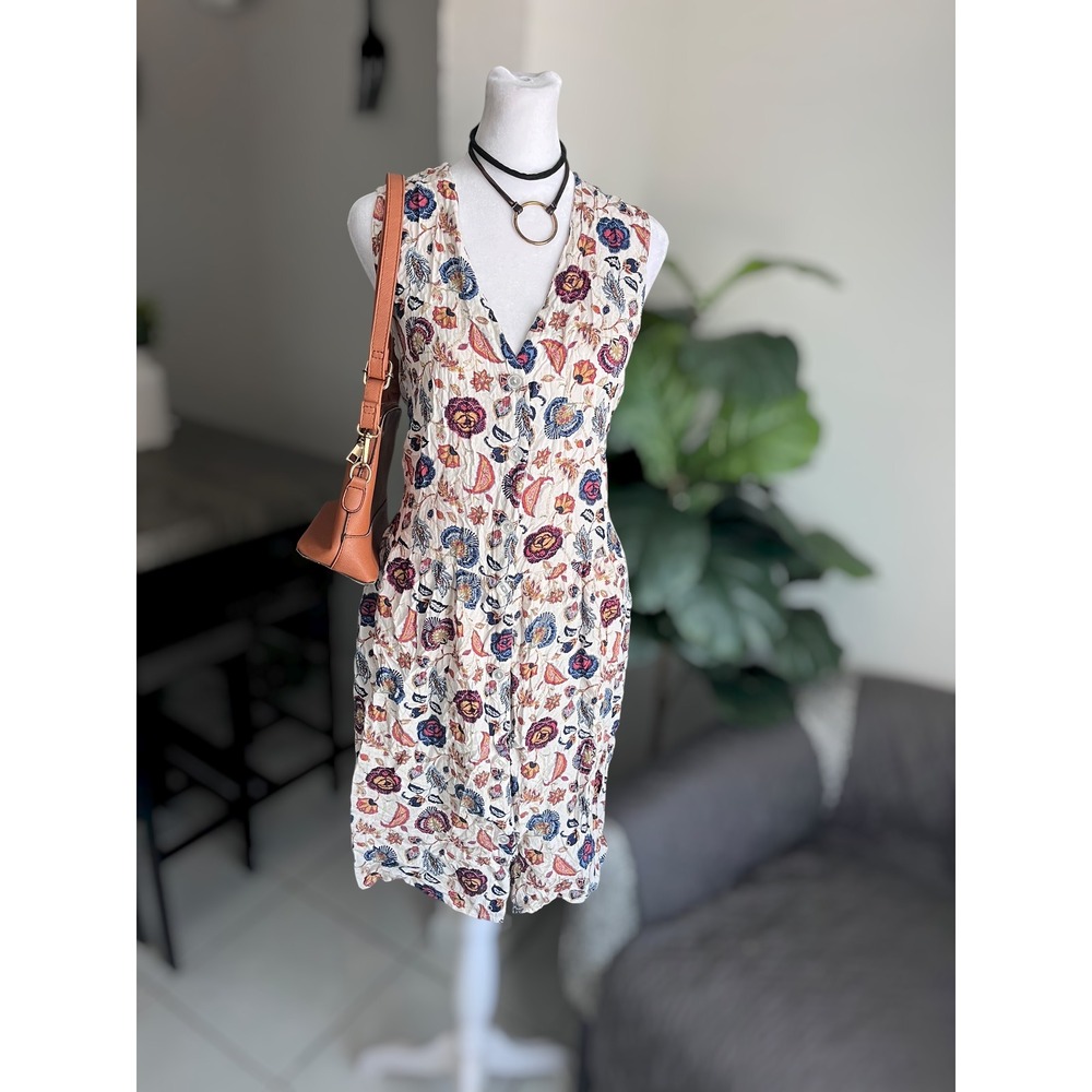 Mod Lusive Floral Sleeveless Button-Down Dress 1X